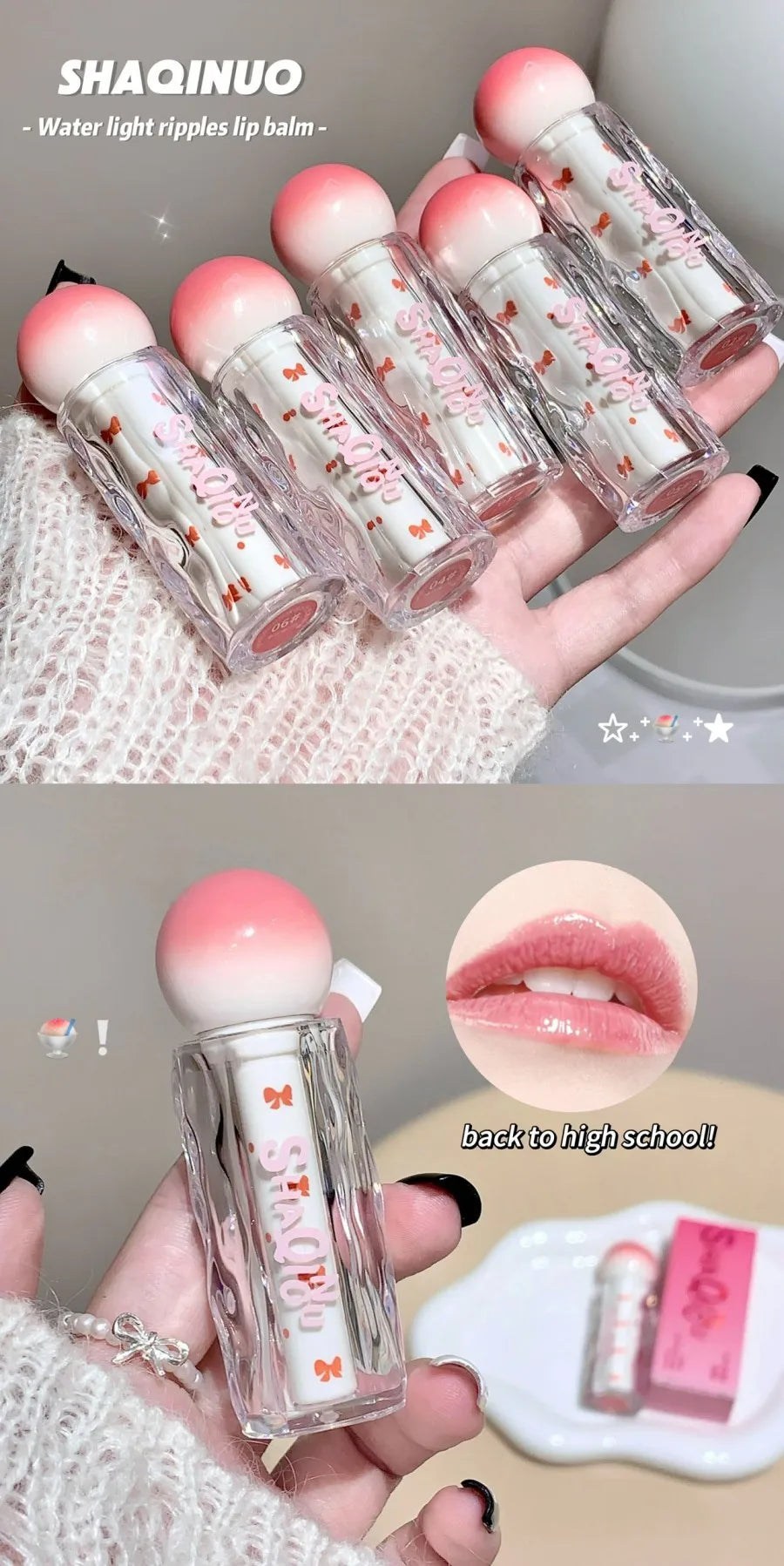 SHAQINUO Watery Lip Gloss Moisturizing Mirror Water Gloss Long-lasting Clear and Tender Lipstick Lip Gloss -