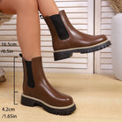 Shoes for Women Autumn and Winter New Round Toe Low Heel Women Boots Chelsea Motorcycle Boots Solid Color Casual Women Shoes 43 -