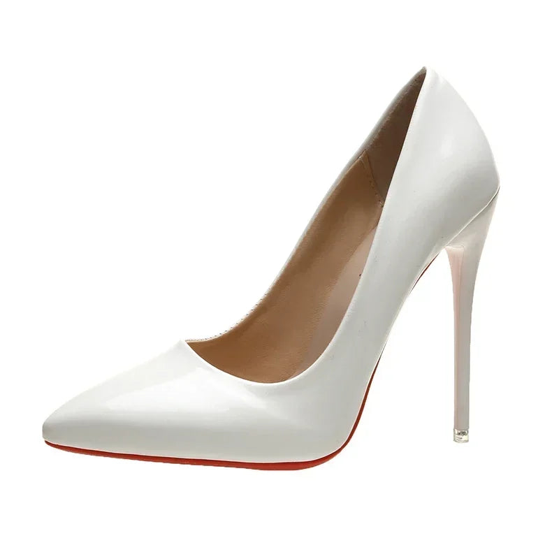 Women Shoes Red High Heels Sexy Pointed Toe 12cm Pumps Wedding Dress Shoes Nude Black Color Red Rubber Bottom High Heels -