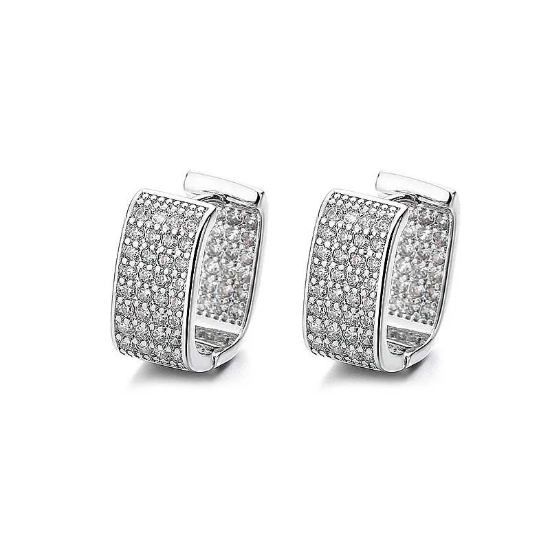 Stainless Steel Gold Silver Color Square Hoop Earrings -