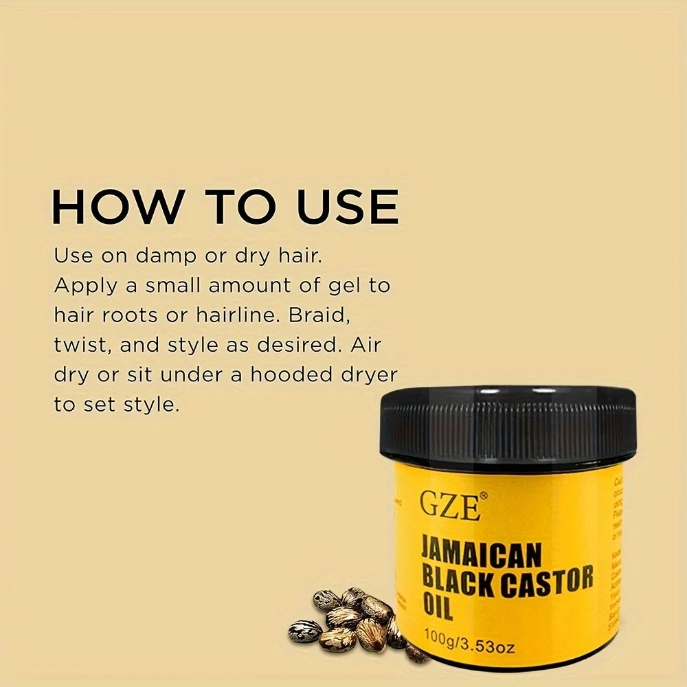 Jam Rock Black Castor Oil Pure Cold-Pressed for Hair Growth, Skin Moisturizing and Scalp Health - Promoting Thick Hair -