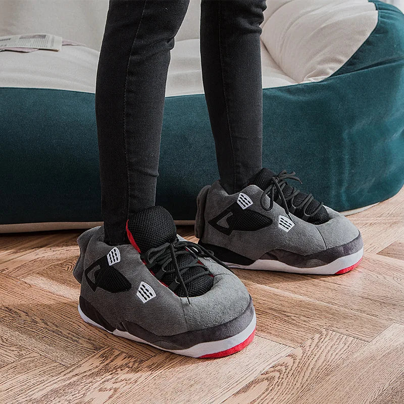 Unisex Winter Warm Home Slippers Women/Men One Size Sneakers Lady Indoor Cotton Shoes Woman House Floor Sliders Ladies Slippers -