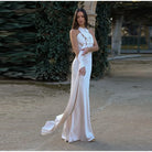 Elegant Ribbon Halter Dress -