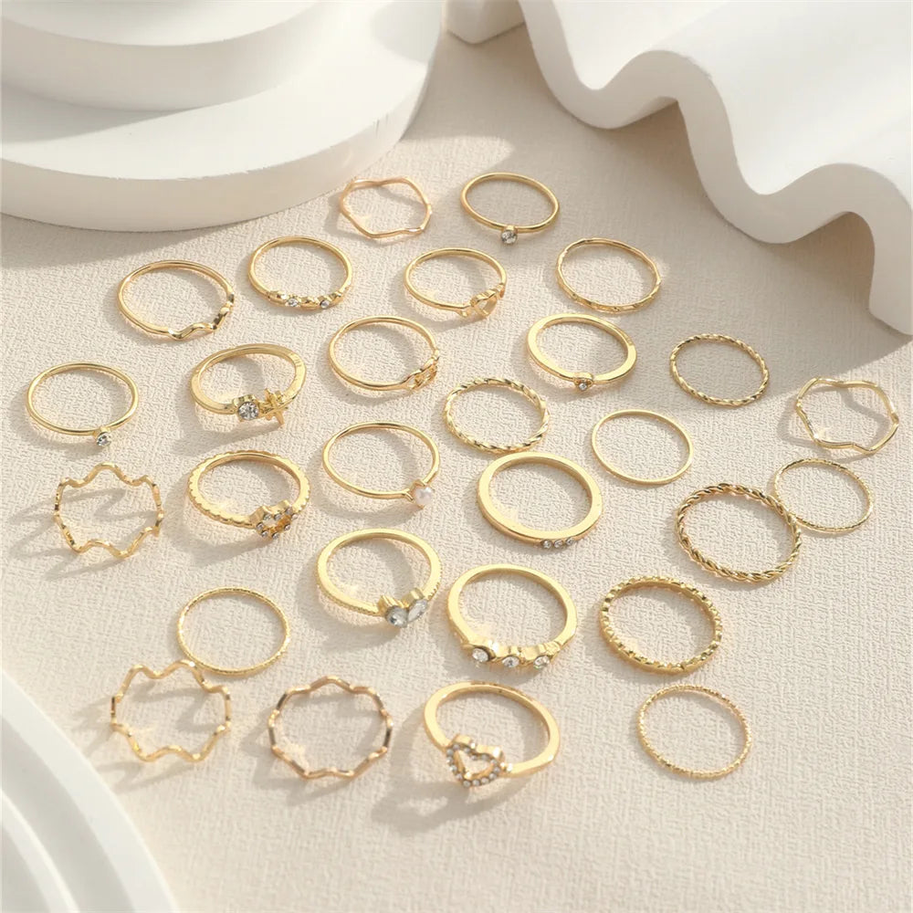 Wave Joint Rings Set (Women) -