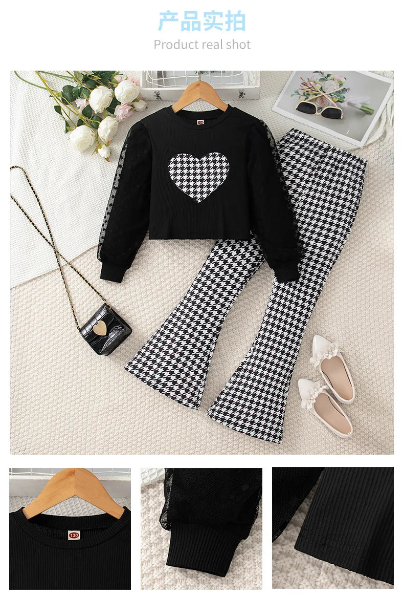 Children's Clothes 2pcs Set For Youngsters Girls Long-Sleeved Shirt +Pants Spring/Autumn Costumes Outfits Kids Clothing 5 To 12 -