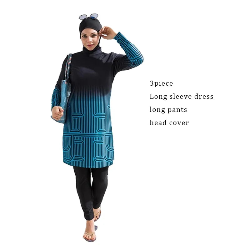 Stay modest and stylish with this Muslim swimming suit for women, perfect for enjoying the water with confidence and comfort! -