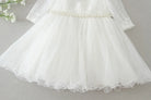 Make your baby girl shine in this elegant long-sleeve white party dress—perfect for special occasions! -