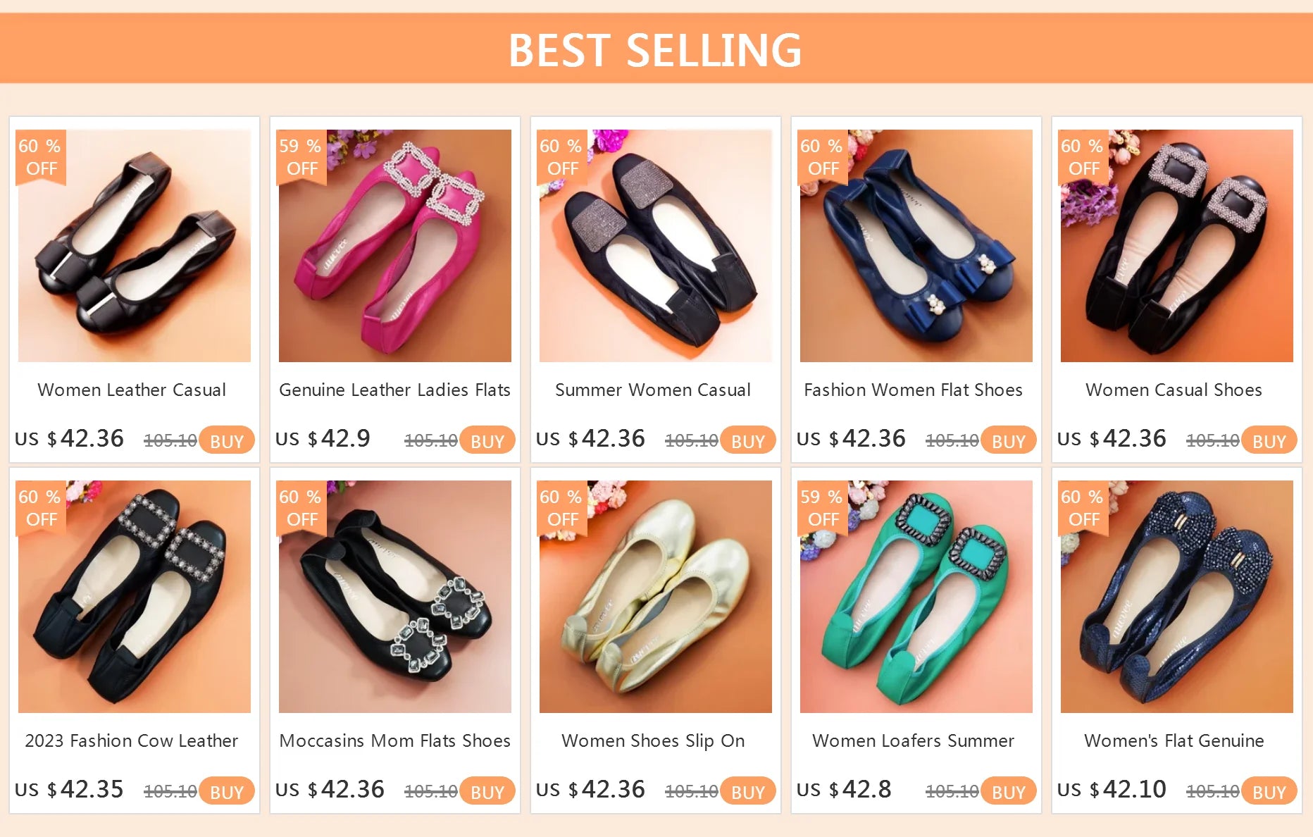 Brown Casual Flats -