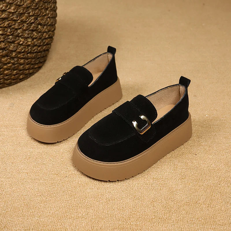 Elevate your style with these platform sole loafers for women. -