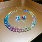 Green Necklace & Stud Earrings -