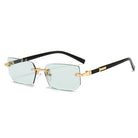 Rimless Sunglasses Rectangle Fashion Popular Women Men Shades Small Square Sun Glasses For Female Male Summer Traveling Oculos -