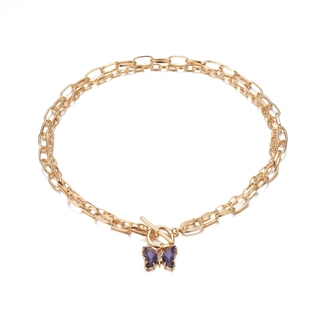 Multilayer Vintage Butterfly Necklace For Women -