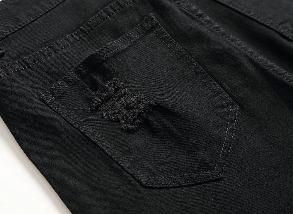 Jeans For Men Ripped Biker Skinny -