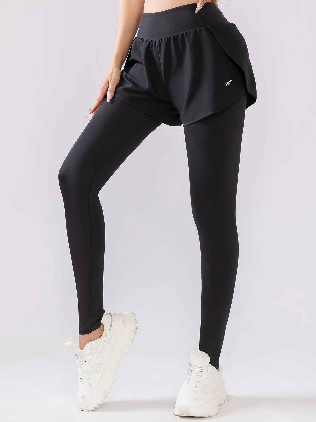 Yoga pants women's high-waisted hip lift autumn and winter vacation two pieces of fitness running training sports set profession -