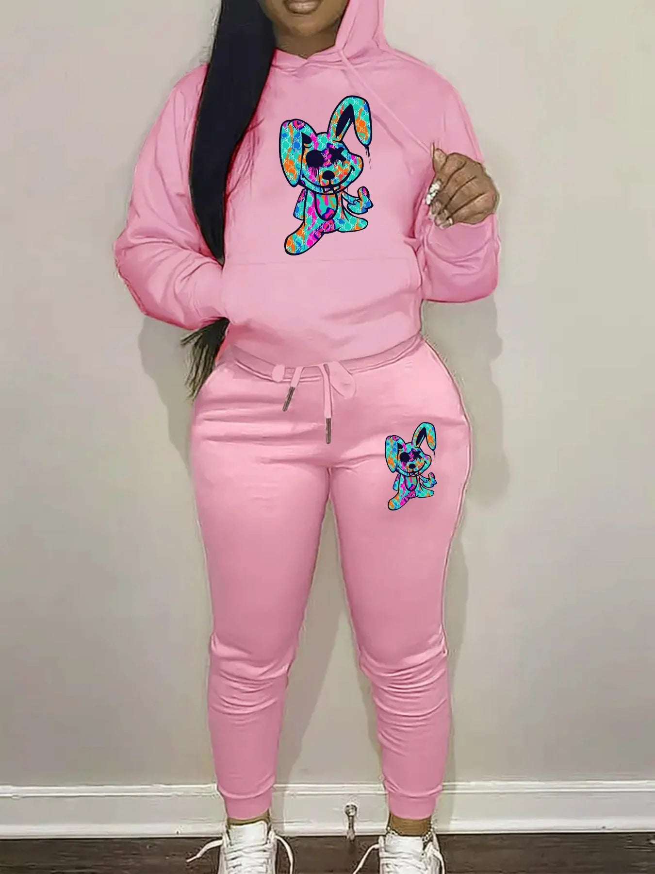 Women's warm hooded sweat suit -