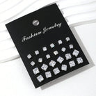 12 Pairs Of Luxurious, Simple, Shiny, And Caring Zirconia Earrings -