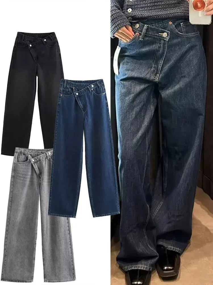 women's wide leg denim jeans