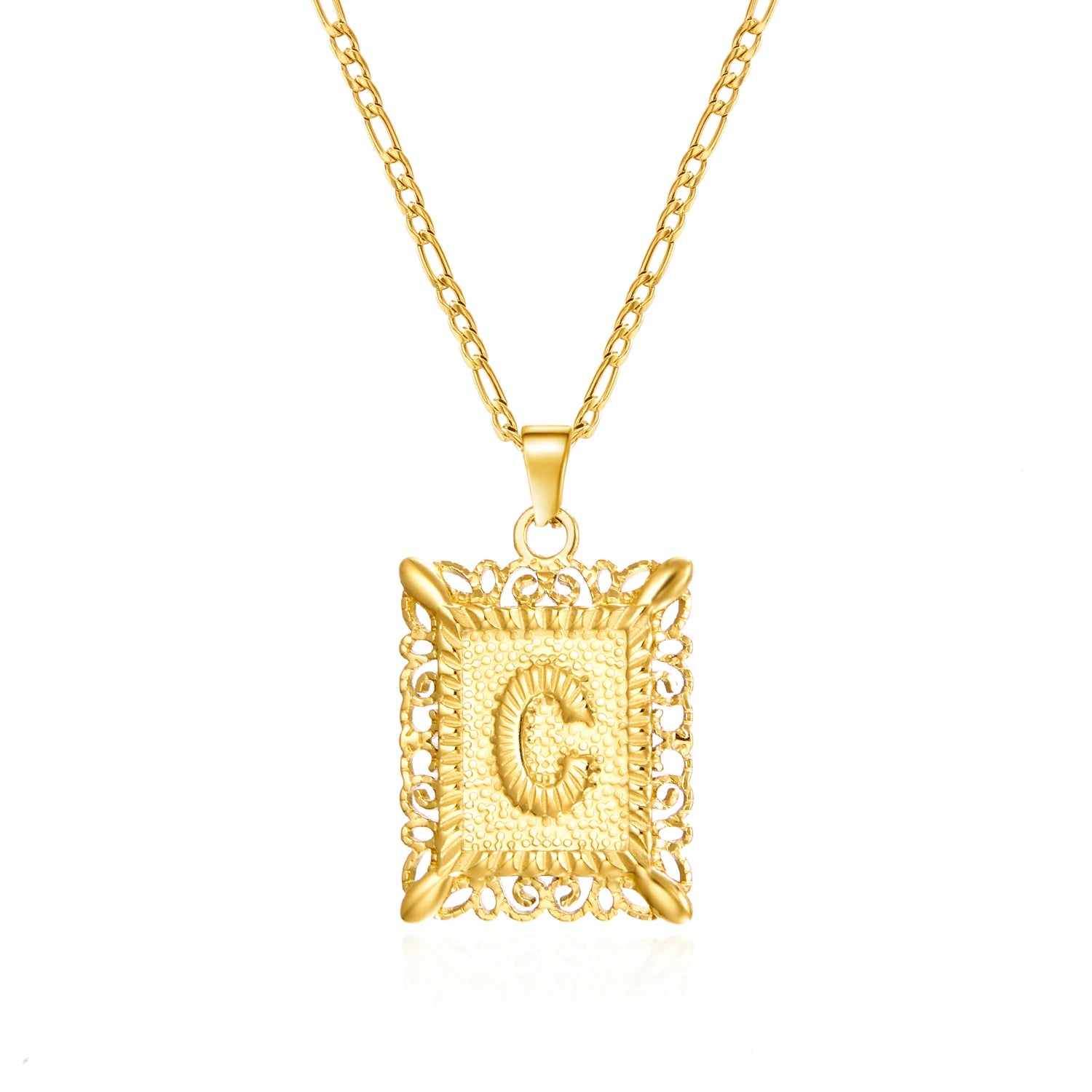 Stainless Steel Initial Letter Necklace For Women & Men -