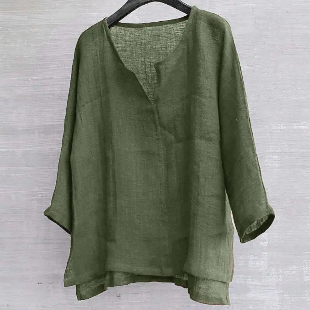 V Neck Men Shirt Long Sleeve -