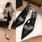 Shoes for Women 2024 Fashion Slip-on Women's High Heels Summer Solid Office and Career Sexy Pointed Toe Heeled Sandals Women -