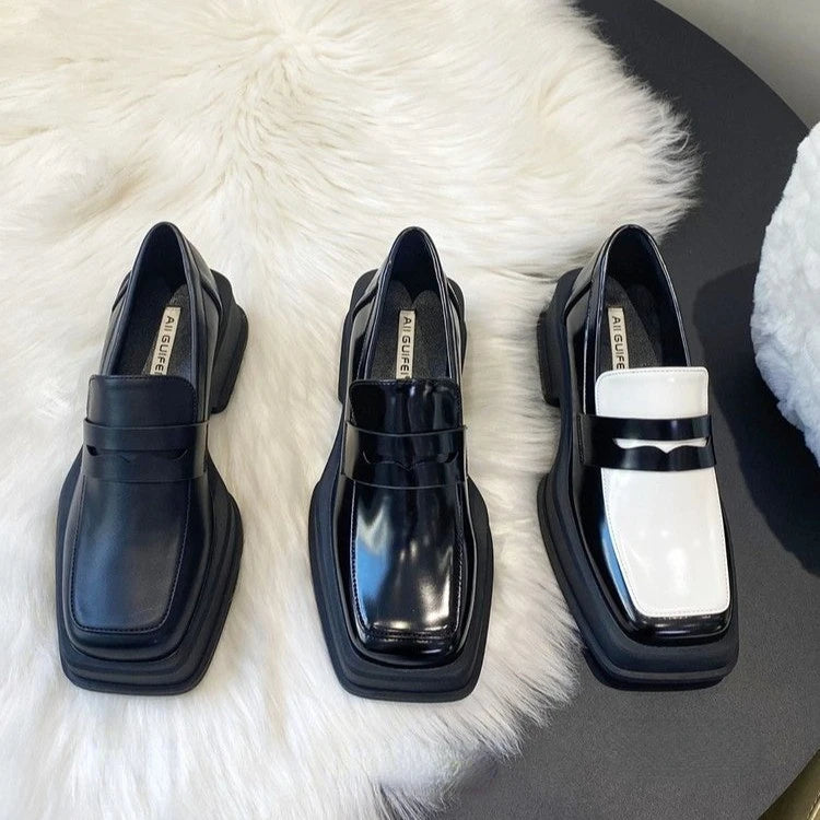 2025 New Women'S Shoes Low Heel Loafers Casual Ladies Slip on Square Toe Shoes Female Elegant Fashion Shoes Zapatillas Mujer -