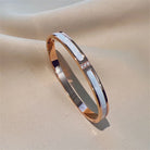 5/1pcs Sparkling Zirconia Inlaid Stainless Steel Bracelet Set -