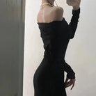 One Shoulder Long Sleeve Dress -