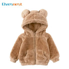 Thicken Warm Girls Winter Coat Cartoon Long Sleeve Hooded Coat for Girls Fashion Solid Color Kids Coat 1-6 Years -