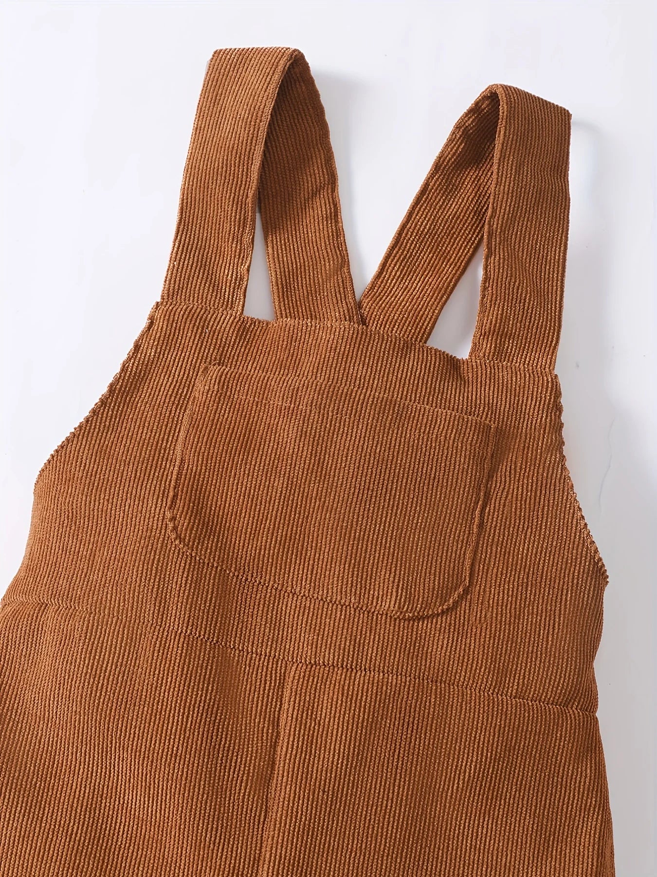 Dress your toddler boy or girl in cozy style with these brown corduroy strap pants—perfect for everyday comfort and cuteness 0-3 Years! -