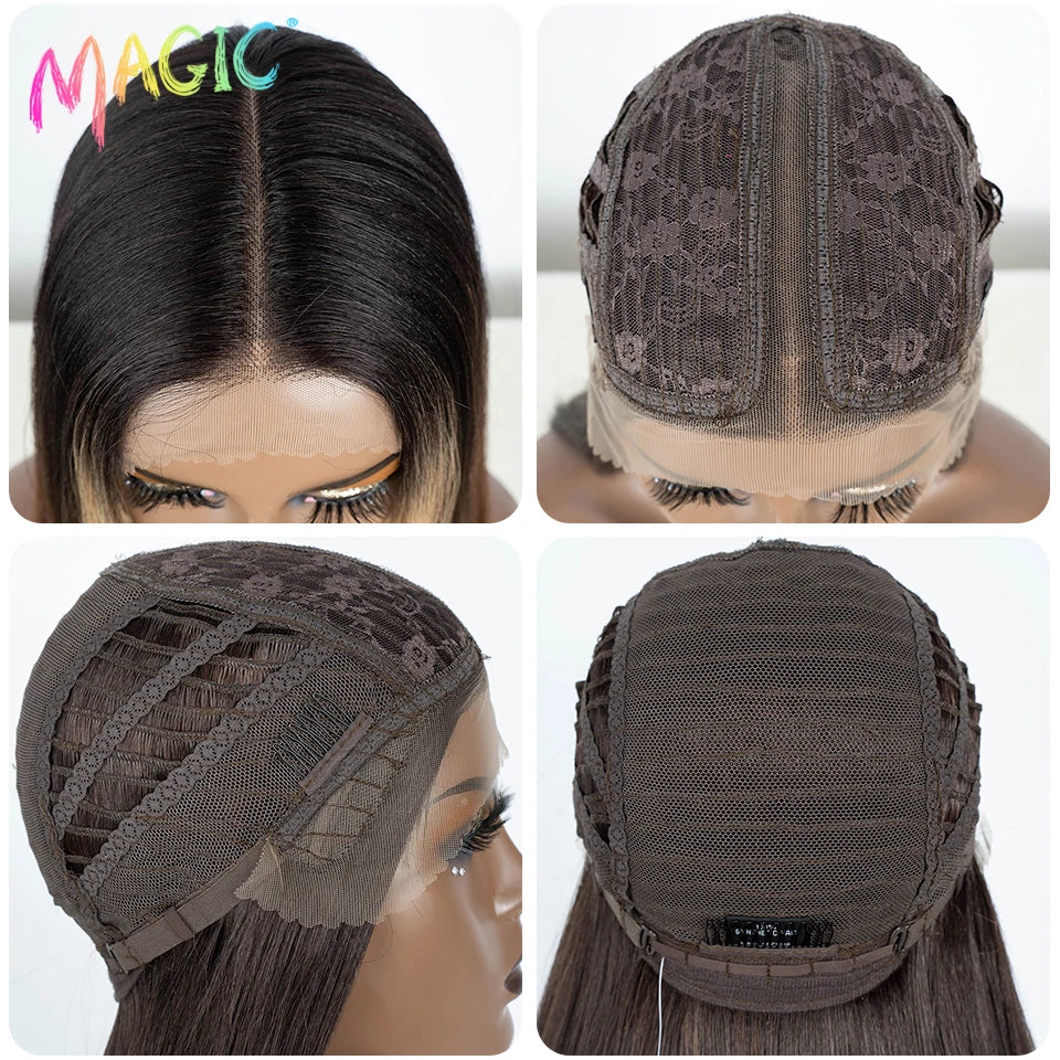 Achieve a magical transformation with this 38-inch ombre blonde lace front wig. Ideal for cosplay, events, or everyday wear, this wig offers a cute and stylish look that is sure to turn heads. -