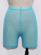 Stay stylish and comfortable with these yellow mesh transparent casual shorts for women—perfect for a fashionable and chic look! -