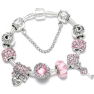 Pink Heart To Heart Beads Charm Bracelets -