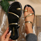 Wine Red Clip Toe Non Slip Slides Flats -
