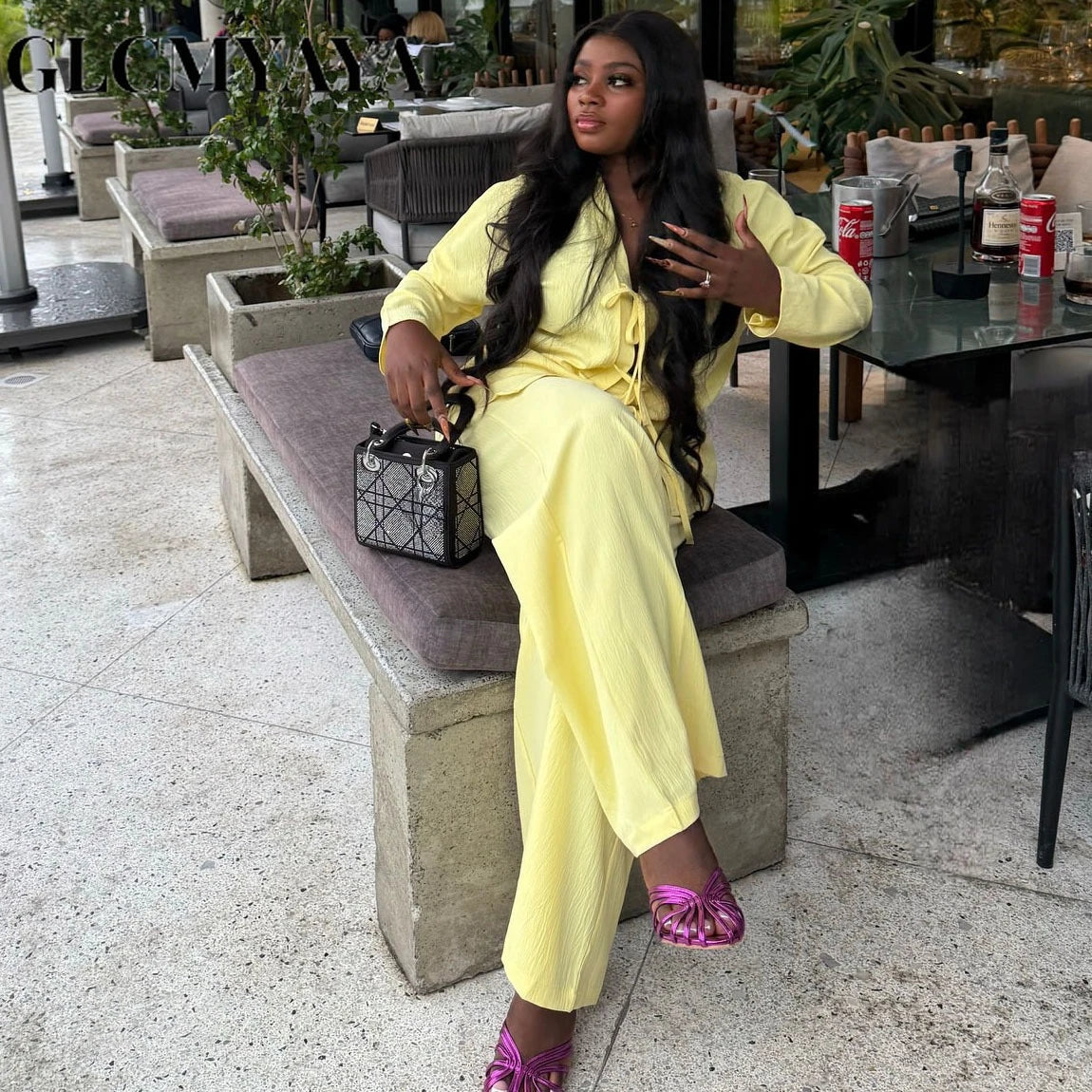 Wide Leg Pants Suit -