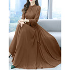 Women Long Sleeve A-line Dress -