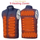 Stay warm and comfortable in cold weather with this electric heated jacket. With 9 heated vest zones and a unisex design, this heated sportswear is perfect for both men and women to stay cozy during outdoor activities in chilly conditions. -