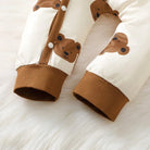 Keep your newborn baby boy cozy and adorable this spring with this 2-piece set—featuring a long-sleeved bear print romper and matching hat, perfect for ages 0-1 year! -