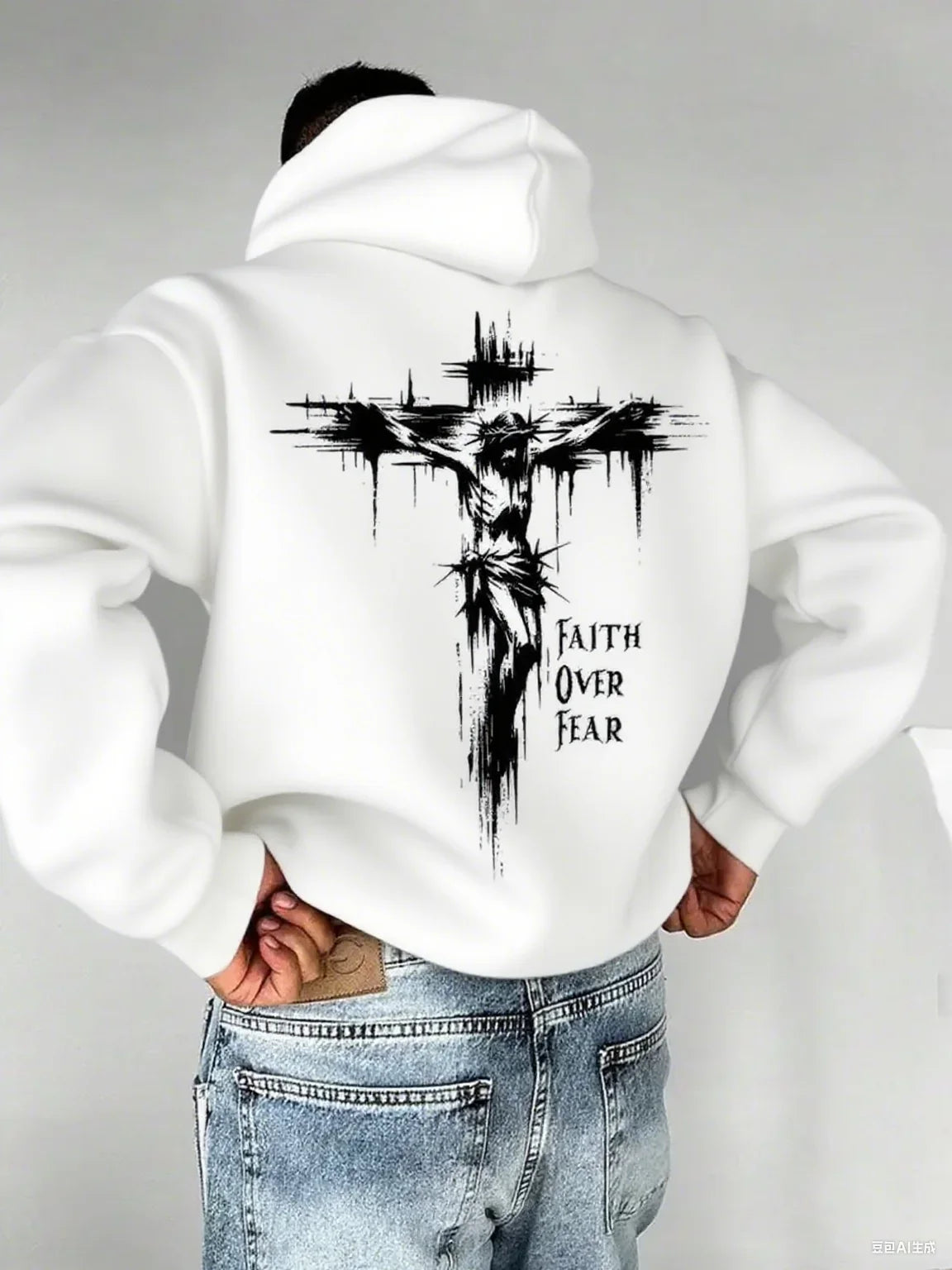 Faith Over Fear Cross Hoodie -
