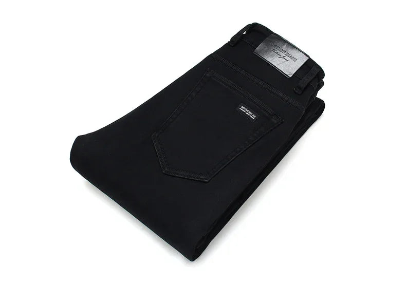 Classic Mens Jeans - Straight Fit Smart Casual Denim Pants -
