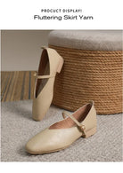 Woman Spring Casual Square Toe Low Soft Soled Shoes Lolita Ballerina Red Flats Female Elegant French Retro Buckle Mary Janes -