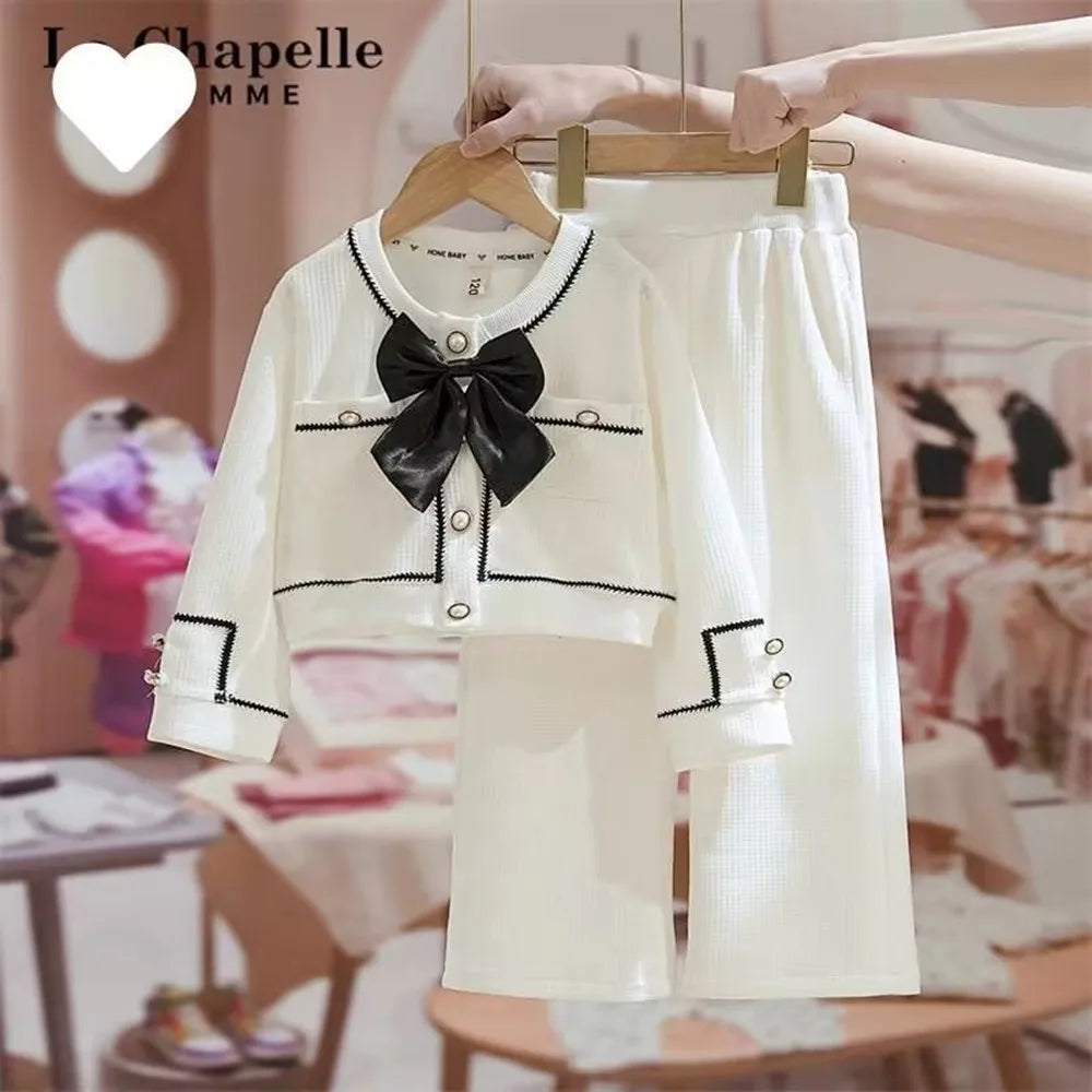 Girls Clothes Sets Spring Autumn Blouses Tops + Pants Outfits For Children Clothes Set Sweet Kids Clothing 4 6 9 T2Pcs -