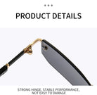 Rimless Sunglasses Rectangle Fashion Popular Women Men Shades Small Square Sun Glasses For Female Male Summer Traveling Oculos -
