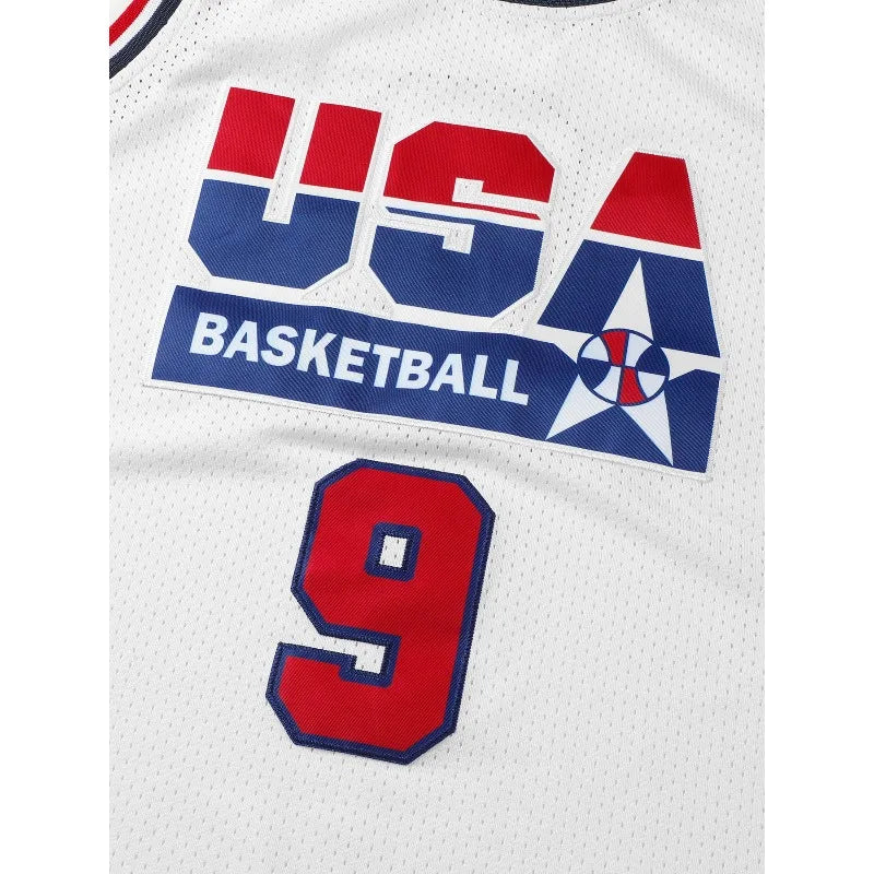 Men's Embroidered Team USA Basketball Jerseys (Throw Back) -
