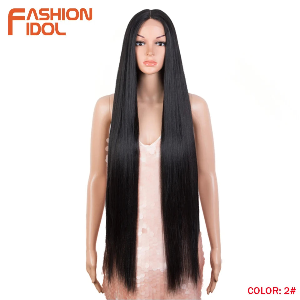 Make a bold statement with this super long 38 straight lace front wig—featuring a stunning Lolita pink and blonde blend, perfect for cosplay and standout style! -