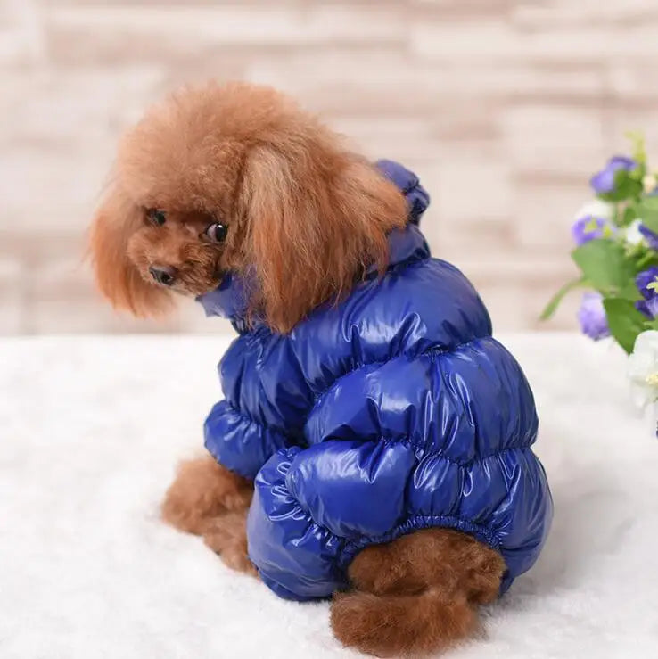 Keep your furry friend warm and stylish in the winter with this dog jumpsuit romper—perfect for overall comfort and coziness! -