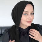 Experience effortless style and full coverage with this ready-to-wear instant hijab—featuring a secure fastener design, perfect for Muslim women seeking comfort and elegance! -