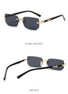 Rimless Sunglasses Rectangle Fashion Popular Women Men Shades Small Square Sun Glasses For Female Male Summer Traveling Oculos -