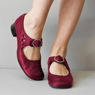 Women Shoes Low Heels Single Shoes Retro New Soft Sole Women Casual Shoes Thick Heels Work Mother Shoe Buckle Shallow High Heels -