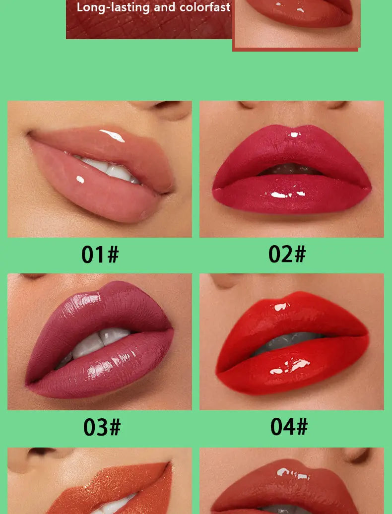 Lip Gloss Waterproof Long-term Moisturizing Non-stick Cup Non-fading Liquid Green Packaging Lip Gloss Cosmetics -