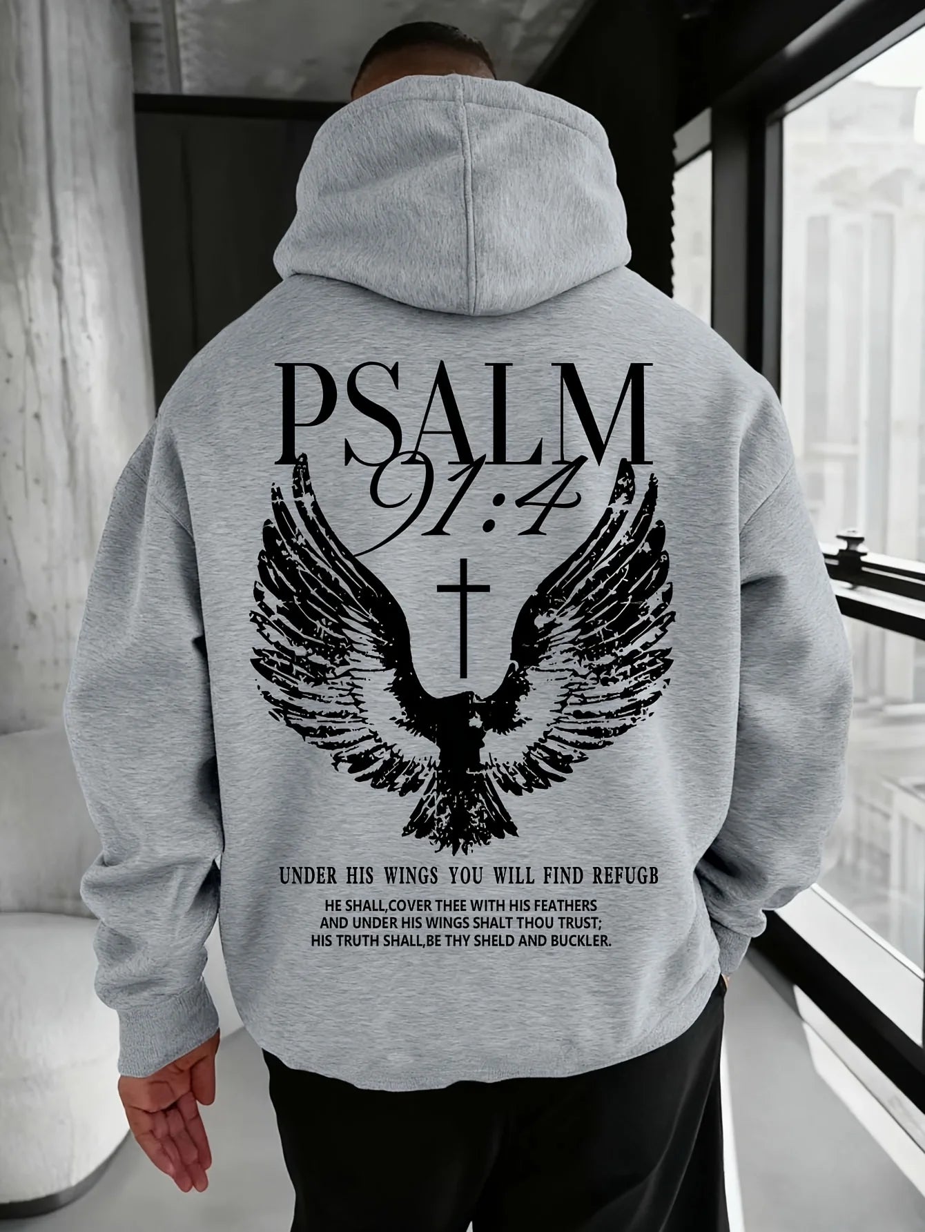Psalm 91:4 Men & Women Hooded Sweatshirt -